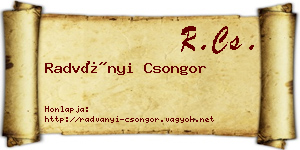 Radványi Csongor névjegykártya